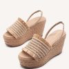 Shoes * | Carara Frayed Raffia Wedge Kaanas Best Sellers Natural