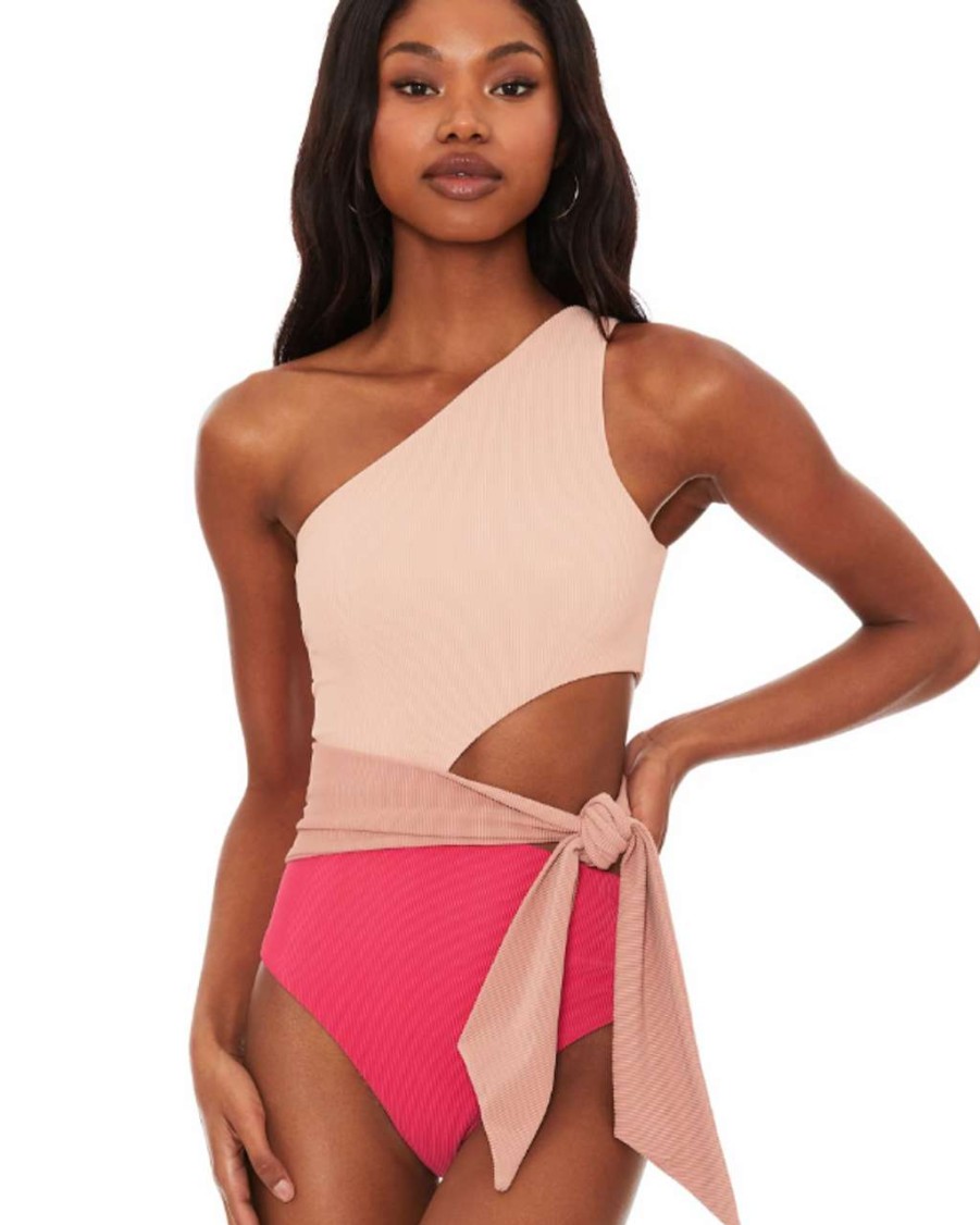 Clothing * | Carlie One Piece Beach Riot Bargain Sale Rouge Color Block